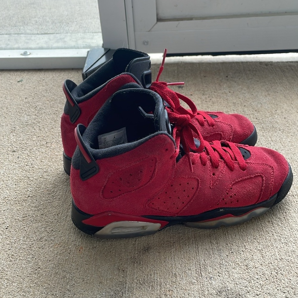 Jordan Kids Red and Black Sneakers